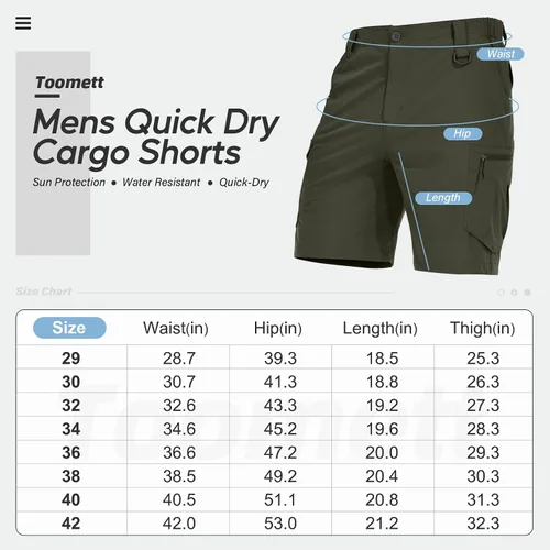 Miniatura 7 de Pantalones cortos de senderismo para hombre, de secado rápido, ligeros, transpirables, para exteriores, de carga.