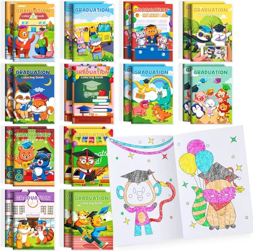 Miniatura 43 de BenLouis 24 piezas de libros para colorear mini de animales de granja, recuerdos de fiesta para niños, pequeños libros de actividades a granel
