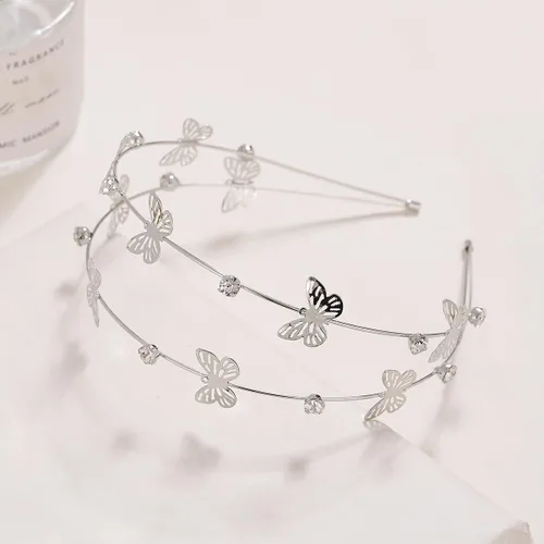 Miniatura 4 de Diadema de diamantes de imitación para niña de flores, diadema de boda, diadema de cristal, diadema de metal, diadema de metal para niñas pequeñas