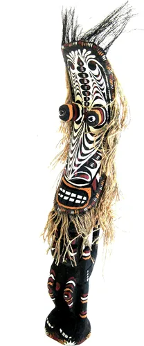 Miniatura 3 de OMA Figuras de masai de madera tallada en madera de Tiki God de la buena suerte, polinesio, marca de gran