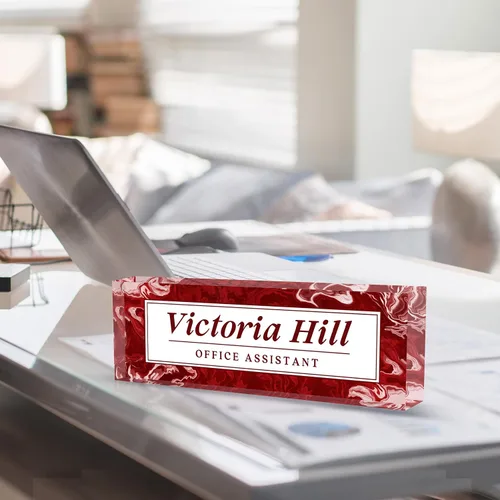 Miniatura 4 de Placa de nombre de escritorio personalizada, regalos personalizados de agradecimiento a los empleados, placa de identificación acrílica