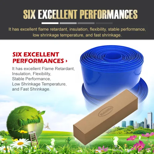 Miniatura 6 de Tubo de envoltura termorretráctil de PVC de 3.95 pulg. (100 mm) de ancho para baterías de litio 18650 21700, paquetes de batería DIY, azul, longitud