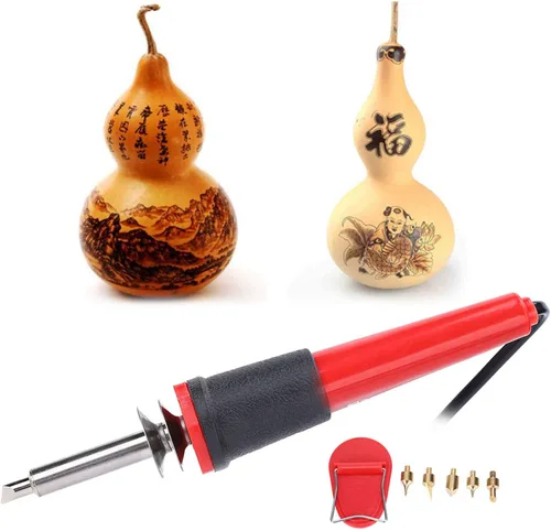 Miniatura 9 de Fafeicy Herramienta para quemar madera, juego de soldador eléctrico de 40 W, bolígrafo de combustión de madera, herramienta de pirografía