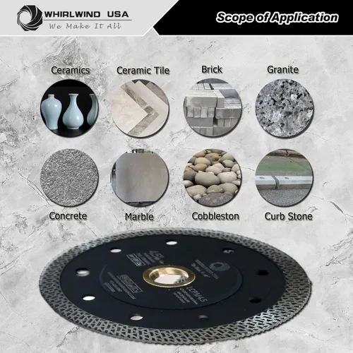 Miniatura 3 de LCPM - Hojas de diamante para sierra de azulejos de borde continuo de alta calidad, súper finas de 4.5 pulgadas, para cortar azulejos de porcelana