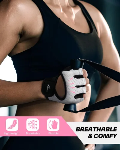 Miniatura 5 de Sportneer Workout Gloves for Men & Women, Full Palm Protection Breathable Exercise Gloves w/Curved Open Back, Lightweight Fitness Gloves for Pull