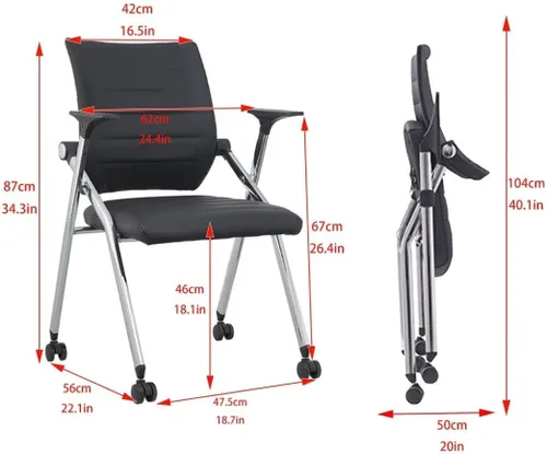 Miniatura 2 de Silla de oficina plegable, silla de escritorio plegable ergonómica para oficina en casa, silla de oficina plegable, silla de escritorio plegable