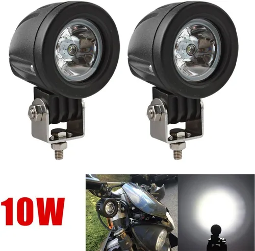 Miniatura 8 de 2 unids 10 W mini motocicleta niebla conducción luces LED Spot Beam POD trabajo lámpara auxiliar todoterreno camión ATV SUV 12 V 24 V (10 W)