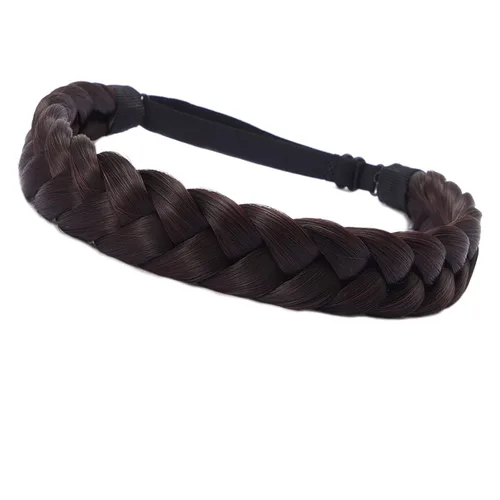 Miniatura 2 de Diadema trenzada para mujer, 3 hebras, sintéticas, trenzadas, diademas elásticas para el cabello, accesorios para el cabello a la moda