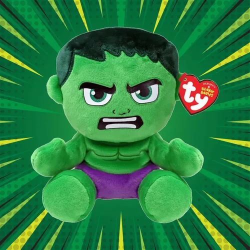 Miniatura 2 de TY Beanie Babies Hulk (cuerpo suave) - 6", verde