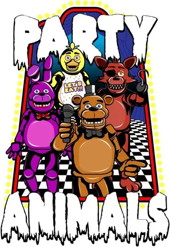 Miniatura 2 de Five Nights at Freddy's Party Animals Camiseta negra para niño