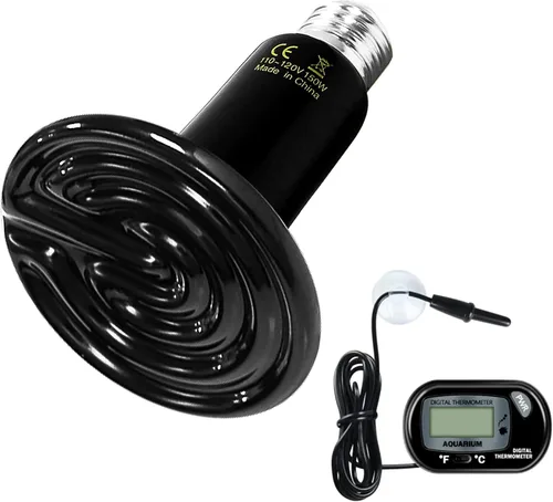 Miniatura 11 de Simple Deluxe Bombilla emisora de calor de cerámica de 25 W (Mini) para reptiles, sin emisor de luz, calentador de gallinero para mascotas anfibias