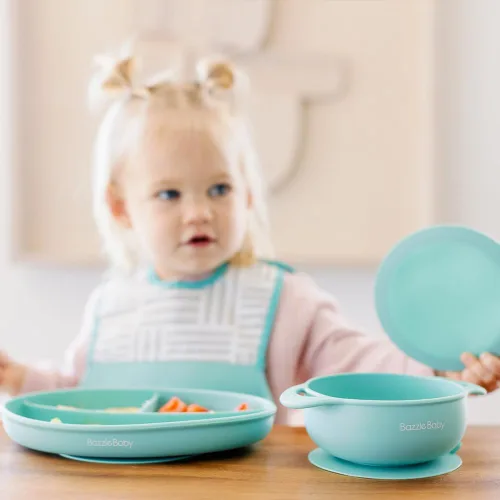 Miniatura 5 de Bazzle Baby Foodie Feeding Set for babies - roll up bib suction plate, bowll