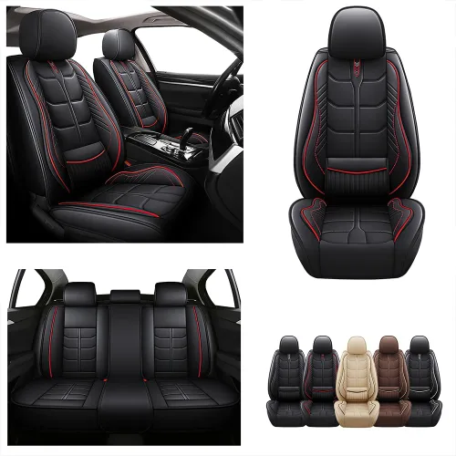 Miniatura 2 de URINOVET Funda de asiento de automóvil para Chevrolet Cruze 2011-2019, funda de asiento delantero y trasero de 5 plazas, fundas de asiento de cuero