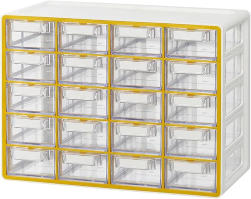 Miniatura 12 de Blue Ginkgo Gabinete mediano de 16 cajones, organizador transparente apilable para hardware, cuentas, ladrillos de plástico, oficina y Gris