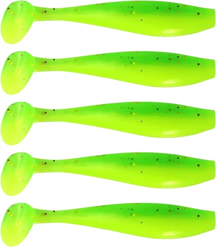 Miniatura 13 de MAFIMOEA - 50 señuelos de pesca suaves de plástico para cola de paleta, kit de cebos de natación para lubina, trucha, lucioperca, crappie, 5
