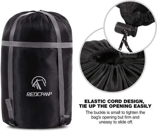 Miniatura 2 de REDCAMP Saco de compresión para saco de dormir, Negro M, L, XL y XXL, ideal para mochileros y camping
