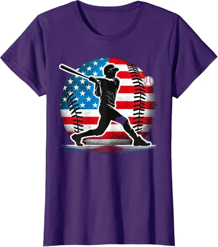 Miniatura 12 de Camiseta de jugador de béisbol estadounidense con bandera de Estados Unidos