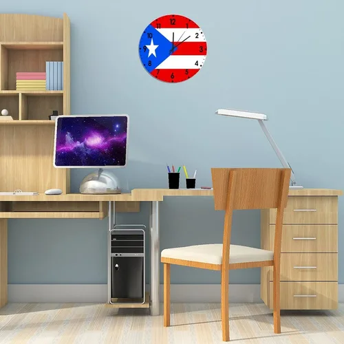 Miniatura 73 de Cheyan Reloj de pared con bandera de Canadá de 12 pulgadas, silencioso, sin tictac, de PVC, funciona con pilas, reloj redondo decorativo, regalo