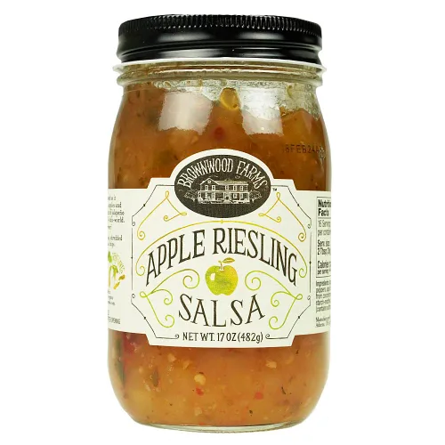 Brownwood Farms Salsa de frutas, dulce y afrutada, hecha en pequeños lotes, de la región de los Grandes Lagos (Riesling de manzana)