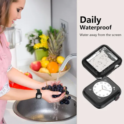 Miniatura 5 de Paquete de 2 fundas compatibles con Apple Watch de 1.496 pulgadas (1.496 in), protector de pantalla de poliuretano termoplástico (TPU), funda