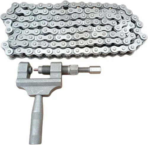 Cadena de rodillos estándar 530 para motocicleta, 120 eslabones + rompedor de cadena para motocross de 50 cc-125 cc Dirt Pit Bike ATV Quad Go Kart