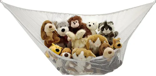 Miniatura 2 de Handy Laundry Hamaca de Juguete Jumbo, Blanca, Organiza Animales de Peluche y Juguetes para Niños con esta Hamaca de Malla, Gran Decoración, Blanco