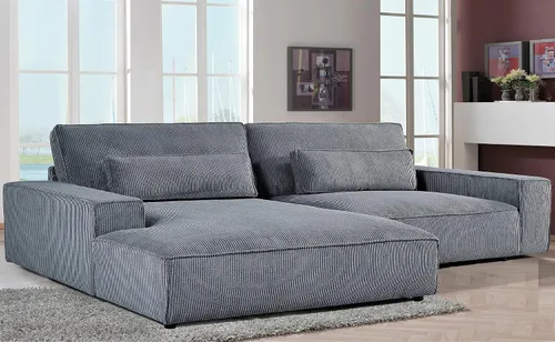 Miniatura 6 de Container Furniture Direct Luxe - Sofá modular de dos piezas de gran tamaño para sala de estar, sofá en forma de L con diván, tapizado con tela