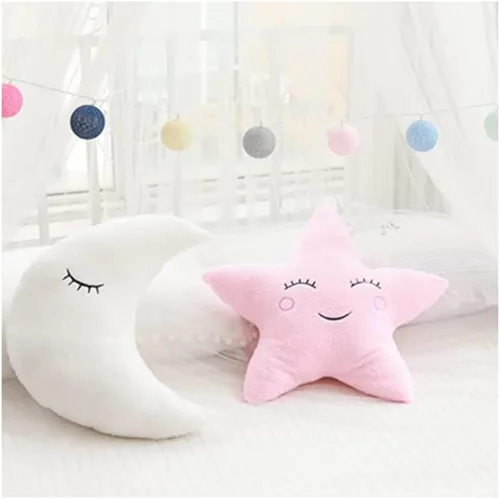 Miniatura 5 de Almohada de estrella con diseño de luna, nube, decoración de habitación fresca, cojín para cama