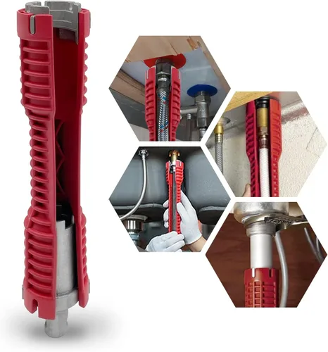 Miniatura 7 de Llave de lavabo, herramienta de instalación de grifo y fregadero, herramienta de fontanería multifuncional, extractor de tuberías para fregadero, 2