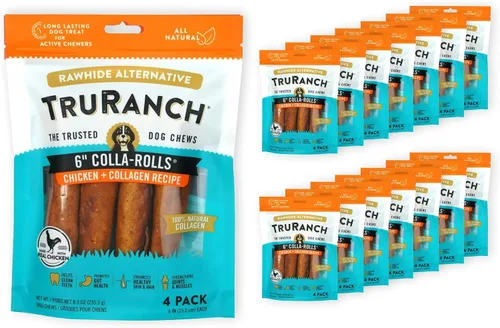 Miniatura 16 de TRURANCH Rollos de colágeno – Rollos de colágeno de 6 pulgadas para perros – Apoyo saludable para las articulaciones de larga duración – Alternativa