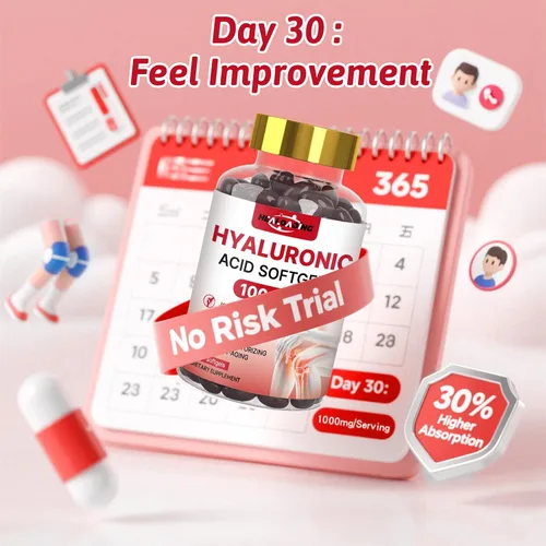 Miniatura 6 de Suplementos de ácido hialurónico 1000mg Softgels: Suplementos para articulaciones para hombres Ácido hialurónico para hidratación de la piel