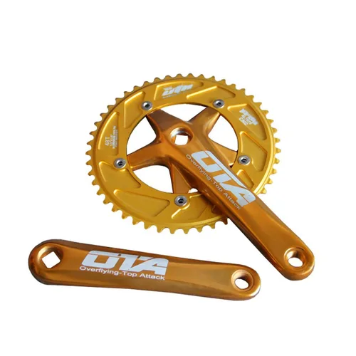 Miniatura 5 de SENQI Rueda de cadena de bicicleta Engranaje fijo 48T Aleación de aluminio CNC Ciclismo Racing Bike Accesorios con manivela (negro)
