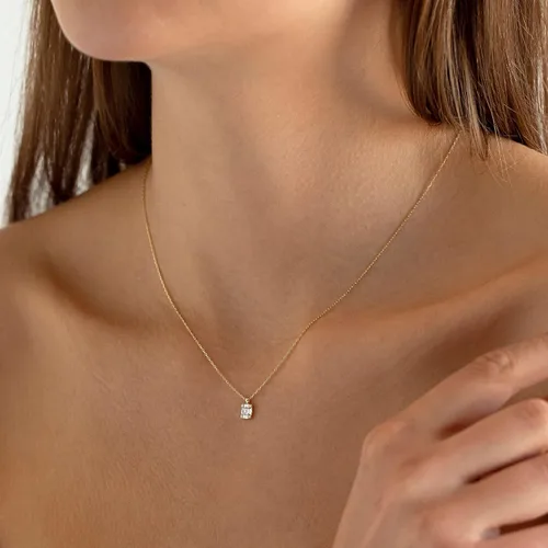 Miniatura 2 de Tewiky Diamond Pendant Necklace for Women Dainty Gold Layered Necklaces 14k Gold Plated Stacked Cuban Paperclip Chain Choker Necklaces Aesthetic