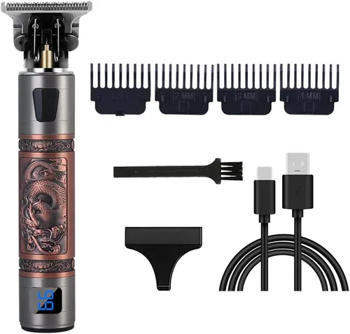 Miniatura 58 de Cortadora de pelo profesional para hombres y mujeres, inalámbrica, recargable, recortadora de pelo, kit de aseo de corte de cuerpo de metal
