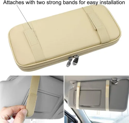 Miniatura 3 de Organizador para visera solar de coche, accesorios para interior de coche, organizador de bolsillo, bolsa de almacenamiento para coche, camioneta
