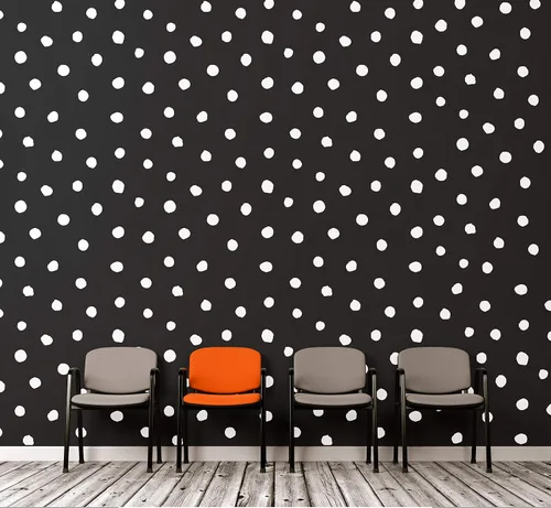 Miniatura 2 de Circle Polka Dots Pattern Peel and Stick Wallpaper Removable Wall Mural #6206 (108in Tall X 48in Wide, White Polka Dots)