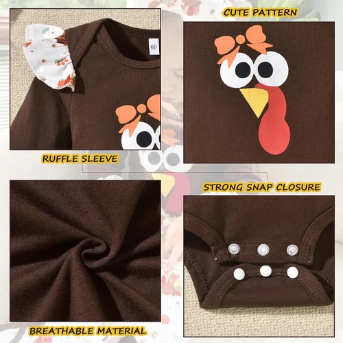 Miniatura 31 de HINTINA Conjunto de ropa para bebé recién nacida con diadema para el primer Halloween