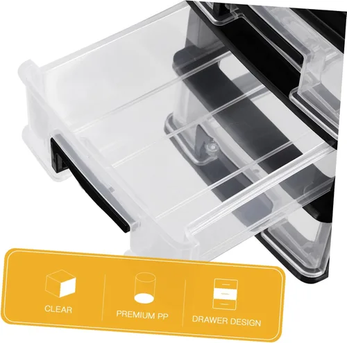 Miniatura 6 de SEWACC Organizador de almacenamiento de cajones de escritorio transparente estante gabinete transparente de tres capas para una gestión eficiente