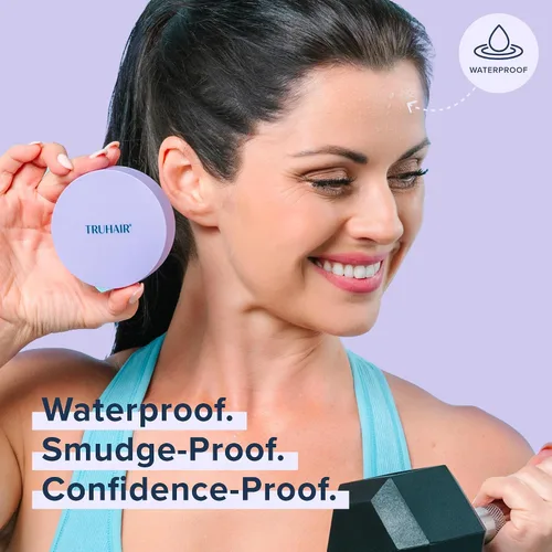 Miniatura 9 de TRUHAIR Polvo prensado para cubrir raíces y cuero cabelludo, compacto, impermeable, cobertura ligera del cabello y encubrimiento de puntos calvos