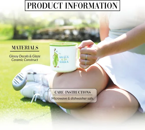Miniatura 2 de Pavilion Gift Company Queen Of The Green - Taza de té de café de 18 onzas con humor divertido regalo para amantes del golf