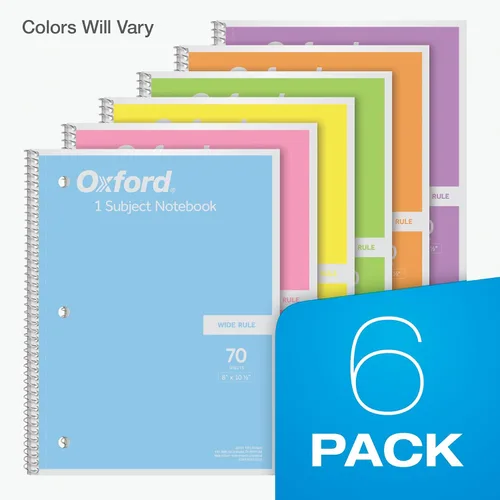 Miniatura 7 de Cuadernos en espiral Oxford, cuadernos en espiral de gran capacidad con reglas anchas para la escuela, 1 cuaderno escolar por materia, 70 hojas