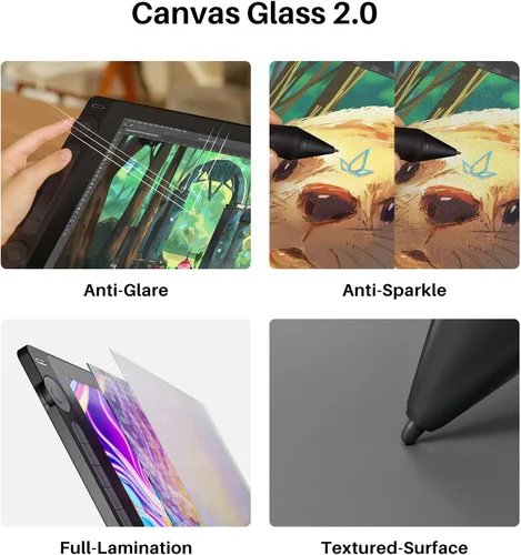 Miniatura 5 de HUION KAMVAS 16 (Gen 3) - Tableta de dibujo con pantalla, tableta gráfica QHD de 15.8 pulgadas 2.5K con vidrio laminado completo antideslumbrante