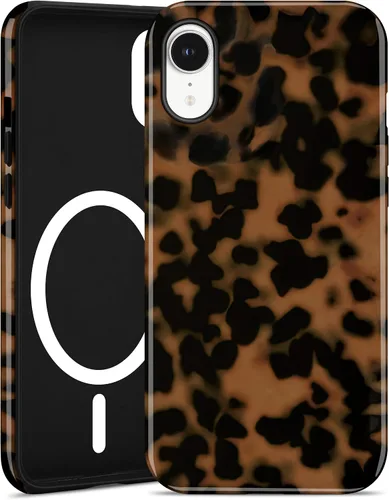 Miniatura 27 de Jusy Compatible con MagSafe Brown Tortoise Shell Print Phone Case para iPhone 7/8/SE, funda protectora magnética de lujo de TPU suave