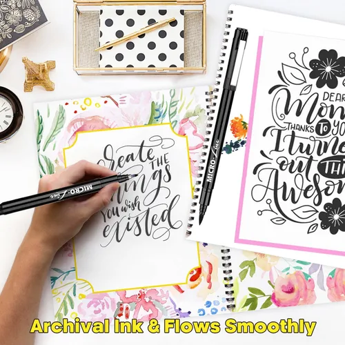 Miniatura 5 de Dyvicl Bolígrafos de letras de mano, pinceles de caligrafía, marcadores artísticos para principiantes, escribir, dibujar, ilustrar, álbumes