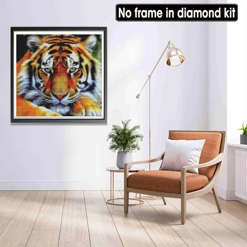 Miniatura 2 de LOMSIOY Kits de arte de diamantes 5D para adultos, kits de pintura de diamantes de tigre para principiantes, arte de diamantes de imitación de 36