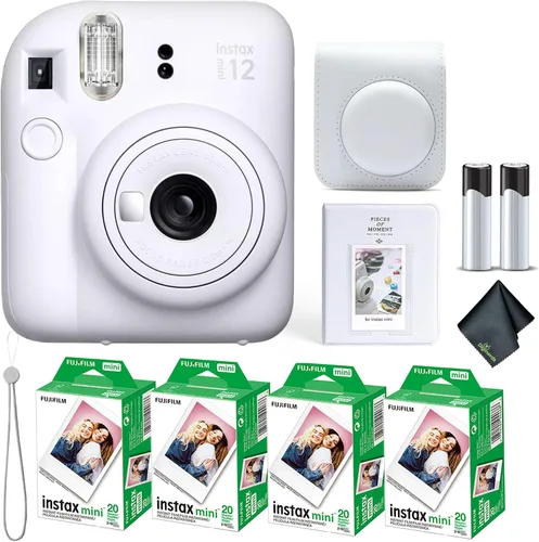 Miniatura 14 de Cámara instantánea Fujifilm Instax Mini 12 en color rosa floreciente, paquete de película Fuji Instax Mini (20 hojas) + estuche de transporte