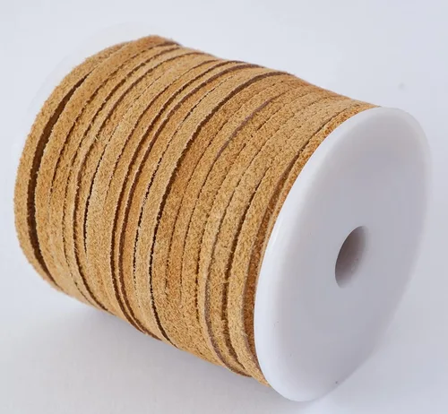 Miniatura 2 de Encaje de gamuza, 1/8" x 27 yardas (beige)