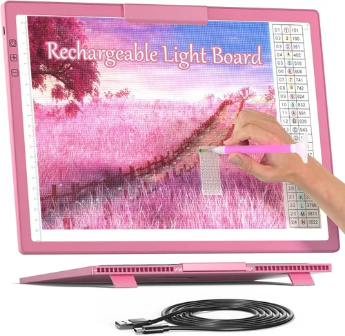 Miniatura 10 de Honesorn Almohadilla de luz de trazado de copia A4 con puerto tipo C, tablero de luz ultrafino de pintura de diamante, mesa de luz LED