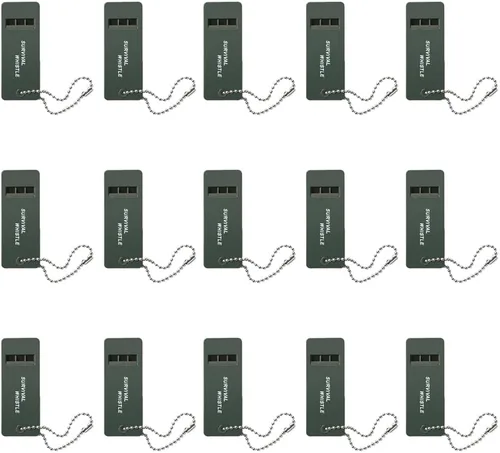 15 silbatos de emergencia, silbato de seguridad para exteriores, camping, senderismo, canotaje, caza, pesca, mochilero, kayak, rescate para niños,