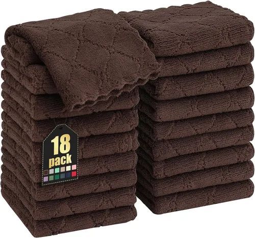 Miniatura 16 de Homaxy - Paquete de 12 trapos de cocina (10 x 10 pulgadas, morado), de terciopelo coral, supersuaves y absorbentes, de secado rápido, paño